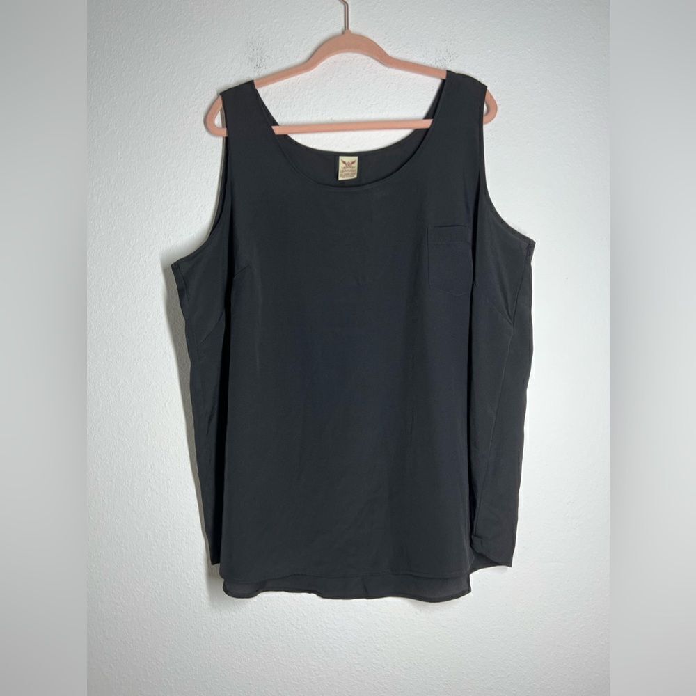 Faded Glory Black Tank Basic Cami Bohemian Top Size 3X ( 22W - 24W)